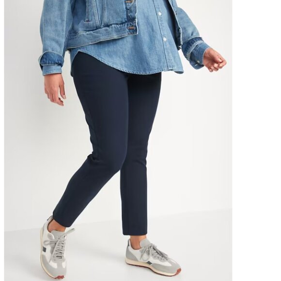 Maternity Full-Panel Pixie Ankle Pants Sz 12 Navy - Picture 5 of 5